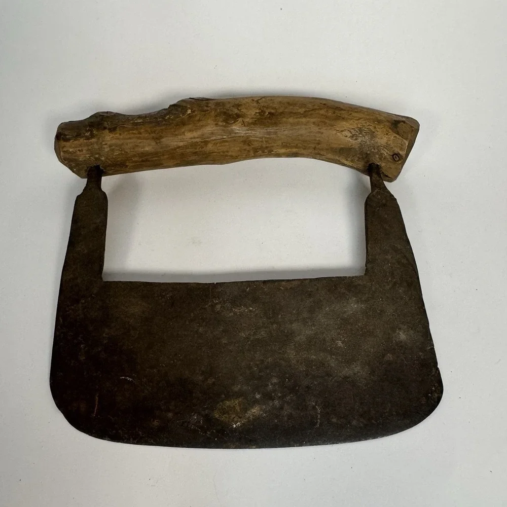 Antique Hand Forged Wood Branch Handle‎ Herb Chopper Early American Farmhouse